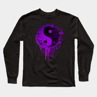 Purple Yin Yang symbol Long Sleeve T-Shirt